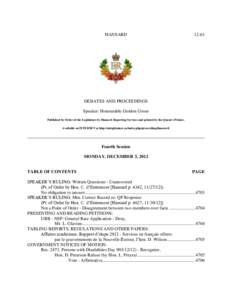 Legislative Proceedings - House Hours - Legislative Chamber (904)