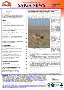 Published by the Saiga Conservation Alliance  SAIGA NEWS