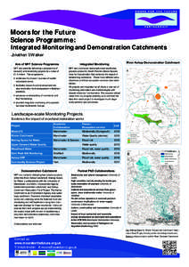 Moors for the Future Science Programme: Integrated Monitoring and Demonstration Catchments Jonathan S Walker Integrated Monitoring