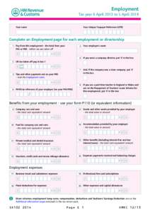 Employment Tax year 6 April 2013 to 5 April 2014 Your name