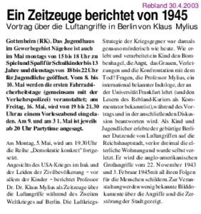 Rebland[removed]Ein Zeitzeuge berichtet von 1945