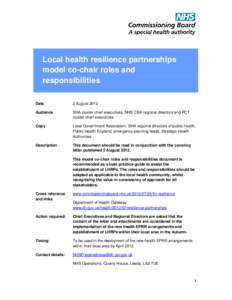 Local health resilience partnerships