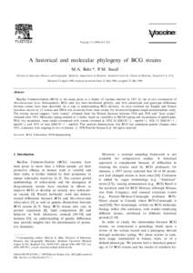 Vaccine[removed]±922  A historical and molecular phylogeny of BCG strains