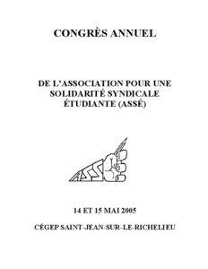 CONGRÈS ANNUEL  DE L’ASSOCIATION POUR UNE