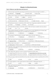 Question bank for Energy Managers & Energy Auditors  Chapter 3.1: Electrical System Part-I: Objective type Questions and Answers 1.