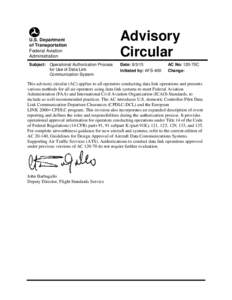 AC 120-70C - Operational Authorization Process for Use of Data Link Communication System