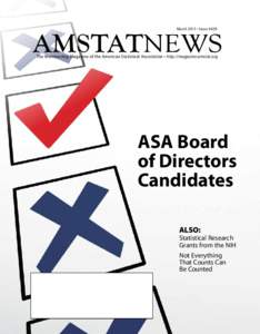 March 2013 • Issue #429  AMSTATNEWS The Membership Magazine of the American Statistical Association • http://magazine.amstat.org  ASA Board