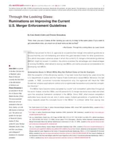 Through the Looking Glass: Ruminations on Improving the Current U.S. Merger Enforcement Guidelines