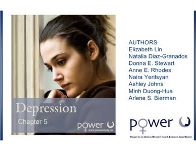 AUTHORS Elizabeth Lin Natalia Diaz-Granados Donna E. Stewart Anne E. Rhodes Naira Yeritsyan