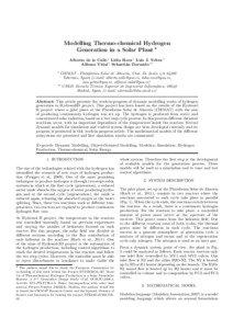 Energy conversion / Solar power in Spain / Solar energy / Alternative energy / Water splitting / HYDROSOL / Plataforma Solar de Almería / Modelica / Heliostat / Energy / Chemistry / Hydrogen production