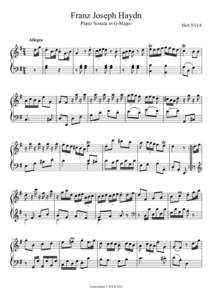 Franz Joseph Haydn Piano Sonata in G-Major Hob.XVI:8  Allegro