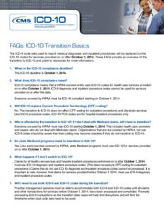 FAQs: ICD-10 Transition Basics