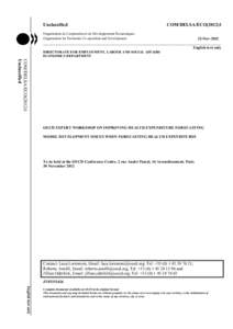 Unclassified  COM/DELSA/ECO[removed]Organisation de Coopération et de Développement Économiques Organisation for Economic Co-operation and Development