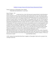 Southern Campaign American Revolution Pension Statements & Rosters Pension Application of Christopher Carlton W6638 Transcribed and annotated by C. Leon Harris State of Virginia } SS Halifax County } On this the 20 day o