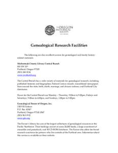 Microsoft Word - Genealogical Research Facilities.doc