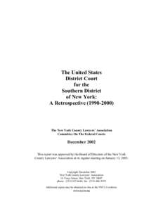 The United States District Court for the Southern District of New York: A Retrospective[removed])