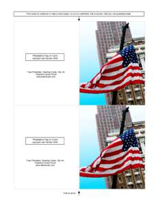 Print cards on cardstock or heavy photo paper, cut out on solid lines, fold at arrows. Add your own greeting inside.  Philadelphia Flag on Crane copyright Lee HansenFree Printables, Greeting Cards, Clip Art