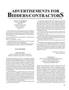 ADVERTISEMENTS FOR  BIDDERS/CONTRACTORS NOTICE TO BIDDERS OFFICE OF GENERAL SERVICES