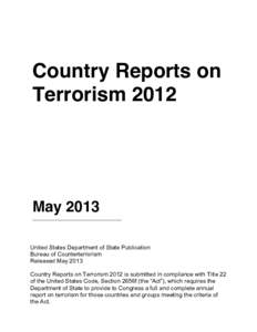 Country Reports on Terrorism 2012 May 2013 ________________________________