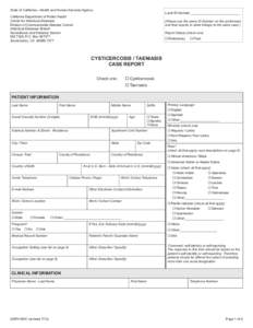 State of California—Health and Human Services Agency  Local ID Number ___________________________ California Department of Public Health Center for Infectious Diseases