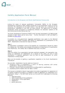 Validity Application Form Manual