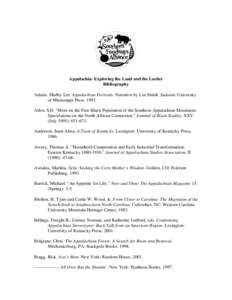 Microsoft Word - Bibliography Appalachia.doc