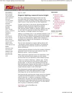 ASU News > Organic lighting research burns bright