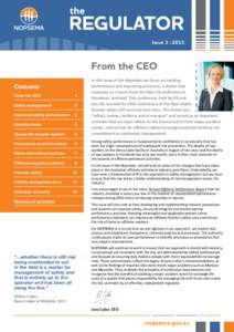 Issue 3 : 2013  From the CEO Contents From the CEO