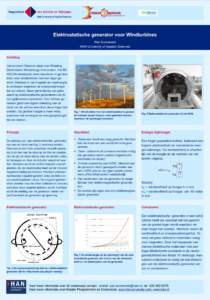 Elektrostatische generator voor Windturbines Piet Sonneveld HAN University of Applied Sciences Inleiding Het acronym Rewicon staat voor Rotating Elektrostatic Windenergy Conversion. Het REWICON-onderzoek moet resulteren 