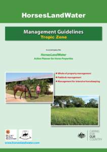 HorsesLandWater Management Guidelines Tropic Zone to accompany the  HorsesLandWater