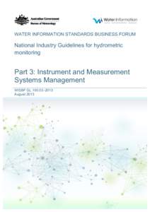 National Guidelines for hydrometric monitoring - Part 3