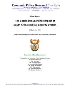 The Social and Economic Impact of South Africa's Social Security System