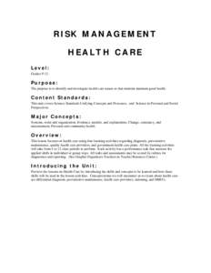 Risk Management: Health Care