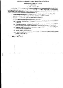 MINISTRY OF PERSONNEL, PUBLIC GRIEVANCES AND PENSIONS (Department of Personnel and Training) NOTIFICATION New Delhi, the 31st July, 2012 GS.R.603(E).—In exercise of the powers conferred by Section 27 of the Right to In