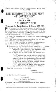 I Extract from Commonwealth of Australia Gazette, No. 41, dated 14th May, 1936.] •  THE TERRITORY FOR THE SEAT