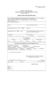 BLR Reg. Form No. 7–PSU, SFor Public Sector Unions) Republic of the Philippines DEPARTMENT OF LABOR AND EMPLOYMENT Regional Office No. ____