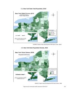 C 1. New York State Total Population, 2010  SOURCE: Empire State Development NYS Data Center, 2010 C 2. New York State Population Density, 2010