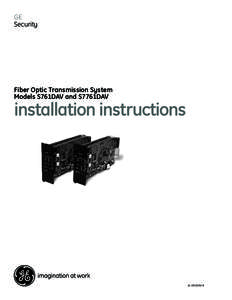 GE Security Fiber Optic Transmission System Models S761DAV and S7761DAV