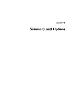 Chapter 1  Summary and Options CONTENTS Page