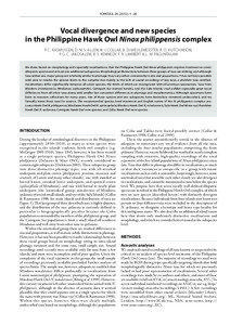 FORKTAIL[removed]): 1–20  Vocal divergence and new species