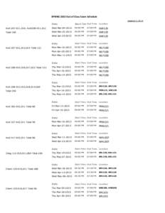 SPRING 2015 Out of Class Exam Schedule Updated[removed]Date Start TimeEnd Time