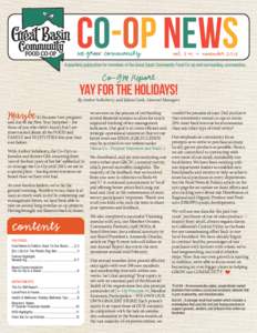 Co-Op NEWS we grow community vol. 3 #1 ~ november[removed]A quarterly publication for members of the Great Basin Community Food Co-op and surrounding communities