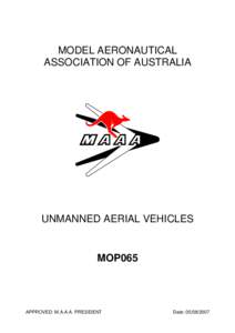 MODEL AERONAUTICAL ASSOCIATION OF AUSTRALIA UNMANNED AERIAL VEHICLES  MOP065