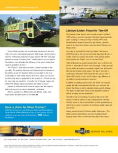 EAST MEETS BEST...continued from page one  Lakeland-Linder: Poised for Take-Off The Lakeland Linder Airport, which recently acquired a Striker® 1500 vehicle, is a perfect example of the kind of growing facility which is