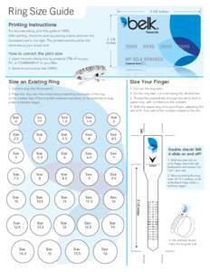 Ring Size Guide[removed]inches Printing Instructions For accurate sizing, print this guide at 100%.