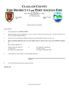 CLALLAM COUNTY FIRE DISTRICT # 2 and PORT ANGELES FIRE P.O. Box 1391 PORT ANGELES, WASHINGTON[removed]FAX: ([removed]