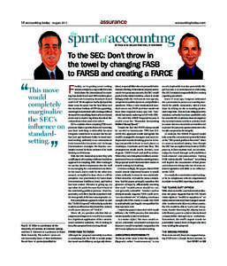 assurance  18 accounting today | August 2011 accountingtoday.com
