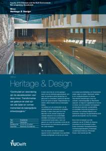 Faculty of Architecture and the Built Environment Bsc programma Bouwkunde Minor Heritage & Design