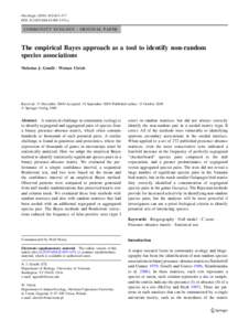 Oecologia[removed]:463–477 DOI[removed]s00442[removed]y COMMUNITY ECOLOGY - ORIGINAL PAPER  The empirical Bayes approach as a tool to identify non-random