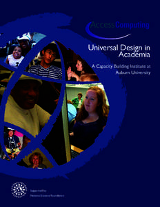 Universal Design in Academia A Capacity Building Institute at Auburn University  Supported by